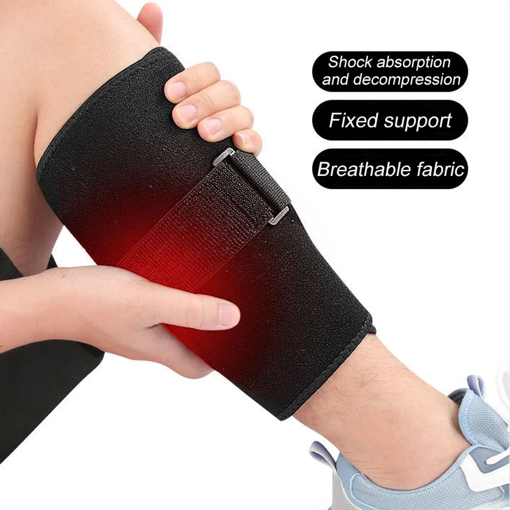 1Piece Calf Brace for Torn Calf Muscle & Shin Splint Pain - Adjustable Neoprene Compression Support Wrap for Lower Leg Injury