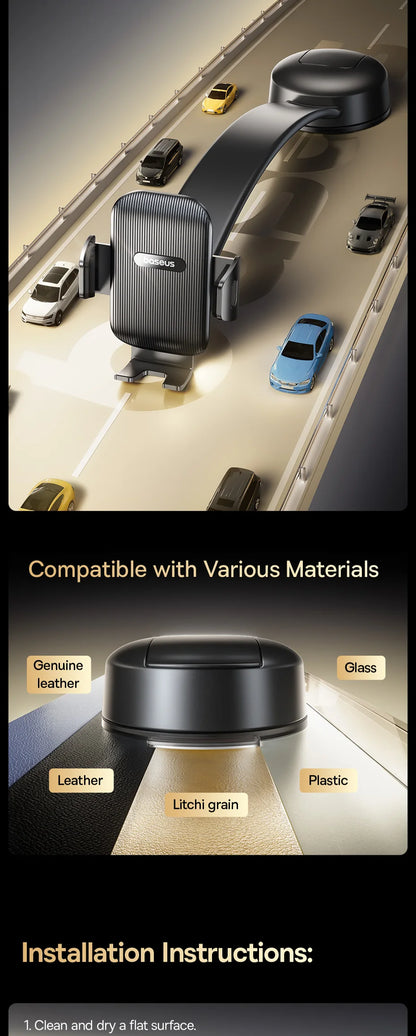 Car Phone Holder With Suction Cup For Dashboard And Windshield Universal