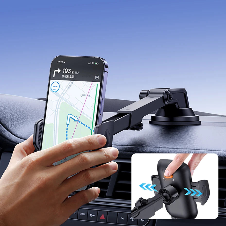 Baseus Car Phone Holder Sucker for Dashboard Windshield Mobile Car Cell Phone Holder Clamp For iPhone Pro Xiaomi Huawei Samsung