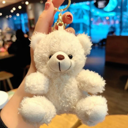 Cute Plush Bear Keychain – Small Sitting Doll Bag Pendant, 4 Colors
