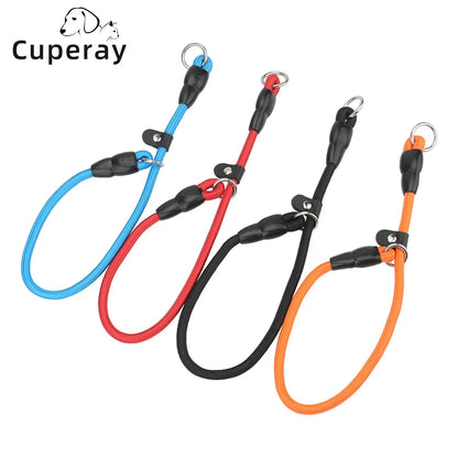 Nylon Dog Slip Collar With Slidable Stopper Martingale Sizes S-M-L Multi-Color