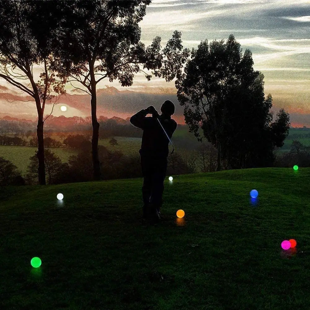 Crestgolf LED Golf Balls for Night Glow in The Dark Golf Ball with 4 Light Super Bright Six Colors Best Golf Gift for Golfers