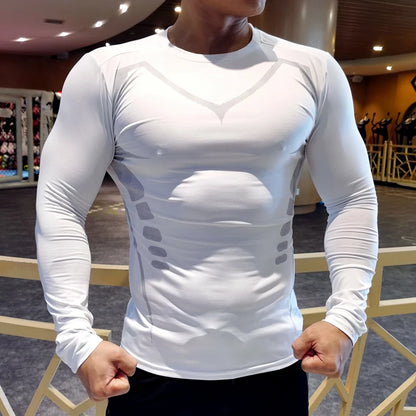 Men's Compression Long Sleeve Running T-Shirt Polyester Sizes S and M