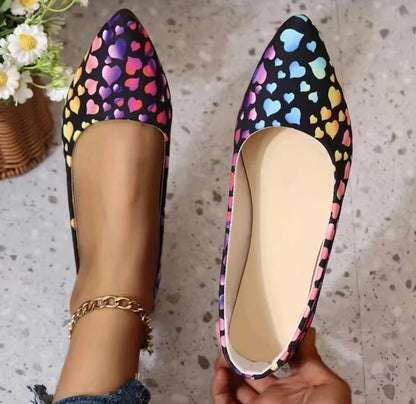 Women's Pointed Toe Flat Ballerina Shoes Slip On Casual