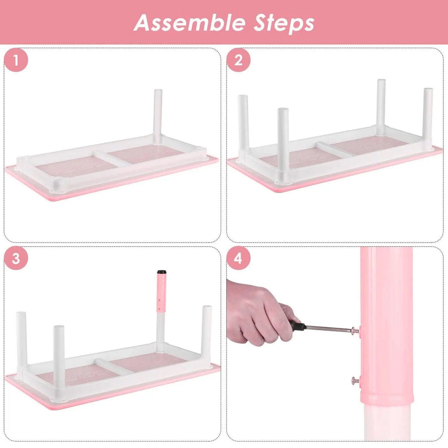 Kids Table and 4 Chairs Set, Height Adjustable Toddler Table and Chair Set, Graffiti Desktop, Non-Slip Legs, Children Multi-Acti