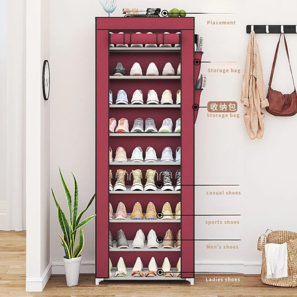 Dustproof Shoe Cabinet Economical Shoe Cabinet/simple Shoe Cabinet Entrance/space Saving Shoe Rack/storage Rack with Curtains