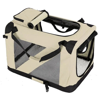 Nylon Car Travel Pet Carrier Folding Cage For Medium And Large Dogs