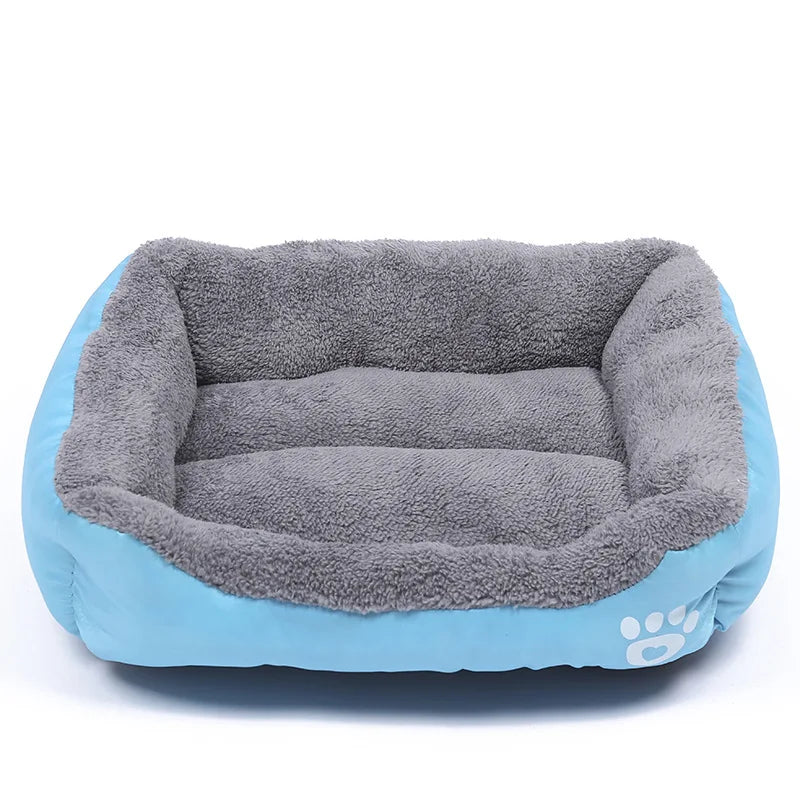 Large Square Dog Bed – Plush Cat Nest and Dog Sofa, All-Season Waterproof Mattress
