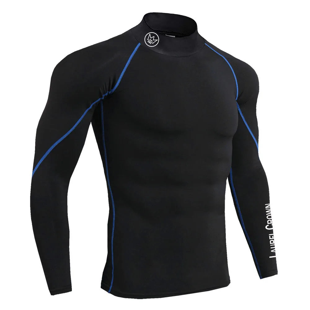 Fitness T-shirt Men Long Sleeve Training Shirts Running Compression Skinny Tops Muscle Workout Clothing