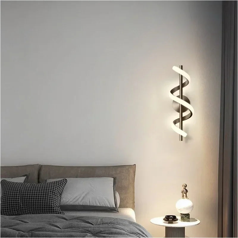 LED Luxury Wall Lamp – Black/White/Gold Decorative Light for Bedroom & Living Room
