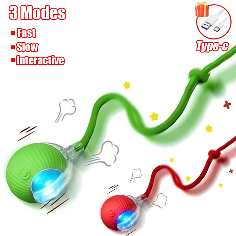 Interactive Smart Rolling Ball Toy for Cats & Dogs, Rechargeable Automatic Pet Play Toy