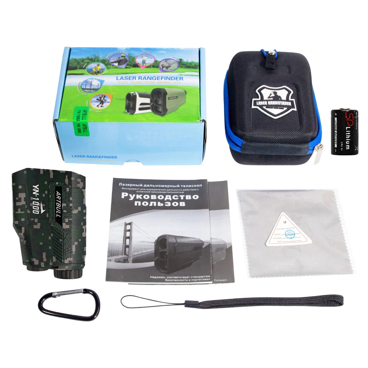 ARTBULL 1000m 650mLaser Rangefinder Golf Hunting Telescope with Slope Flag-Lock slope pin Outdoor Laser Distance meter