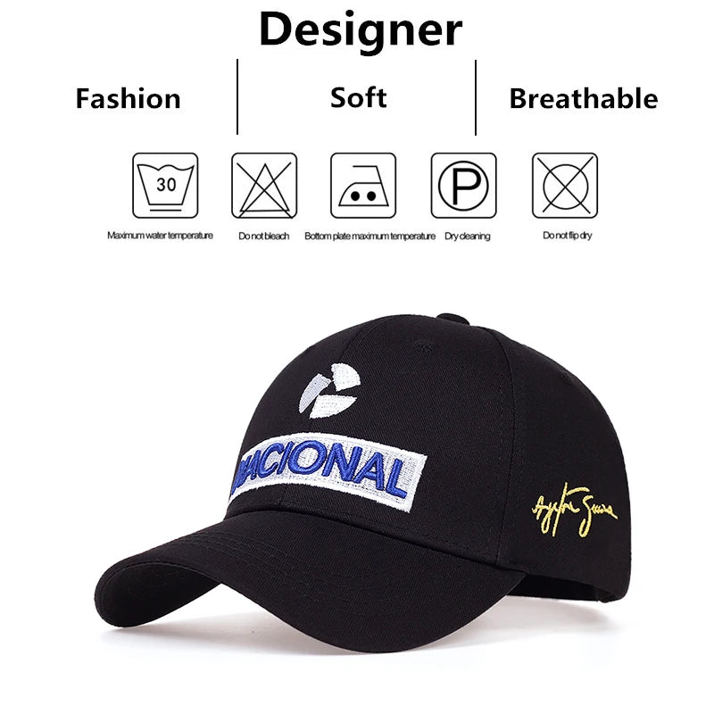 Unisex NACIONAL Letter Embroidery Baseball Caps Spring and Autumn Outdoor Adjustable Casual Hats Sunscreen Hat Sports Golf Cap