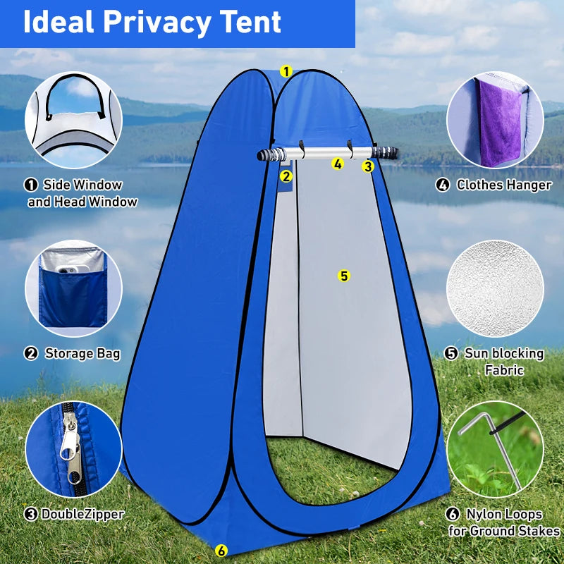 WESTTUNE Portable Pop-Up Camping Shower Tent Privacy Changing Fitting Room Tent Shelter Mobile Toilet Fishing Photography Tent