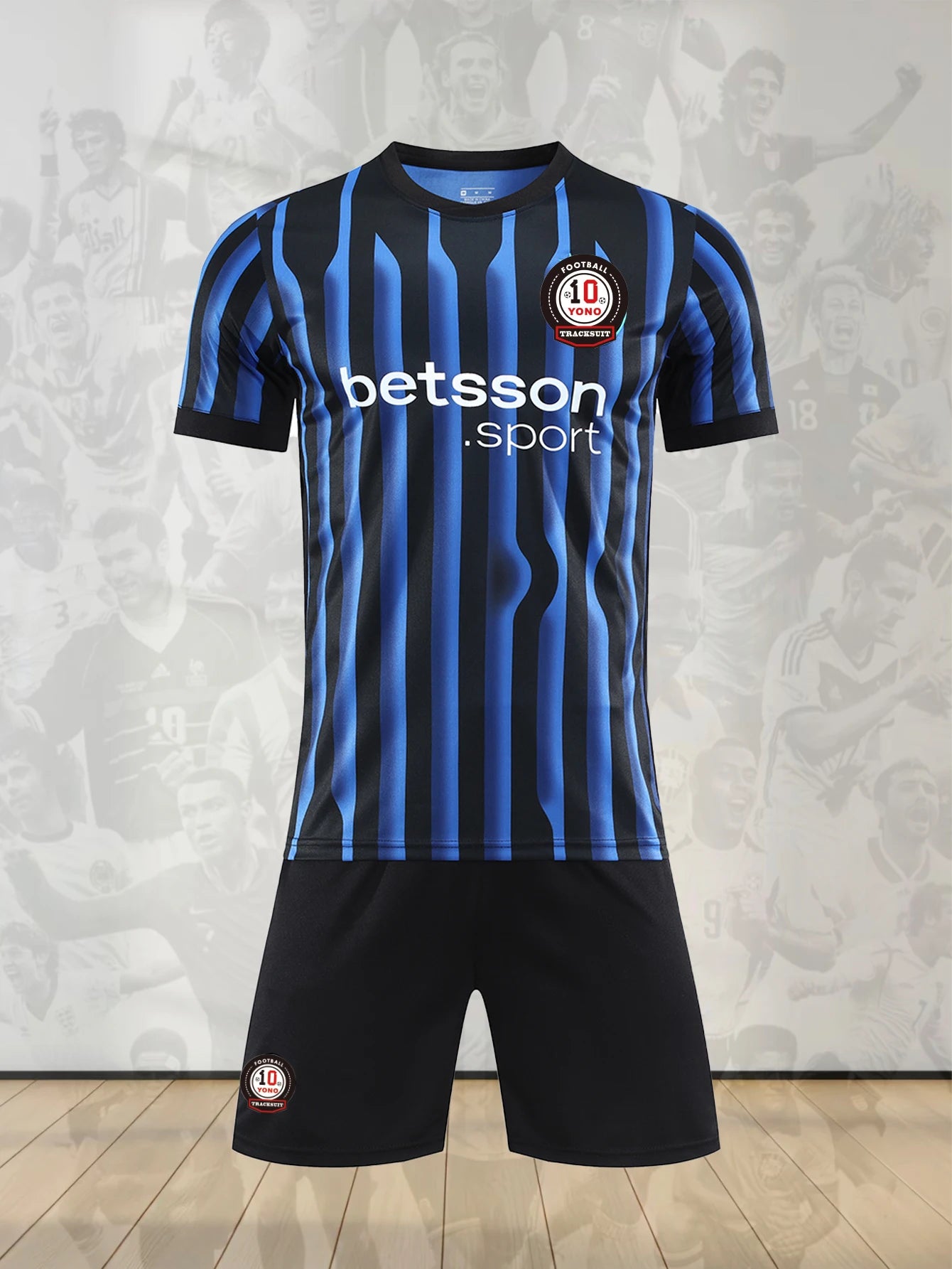 Men's Casual Sports Football Uniform round Neck Top with Fashionable Breathable Shorts Comfortable Football Suit Set