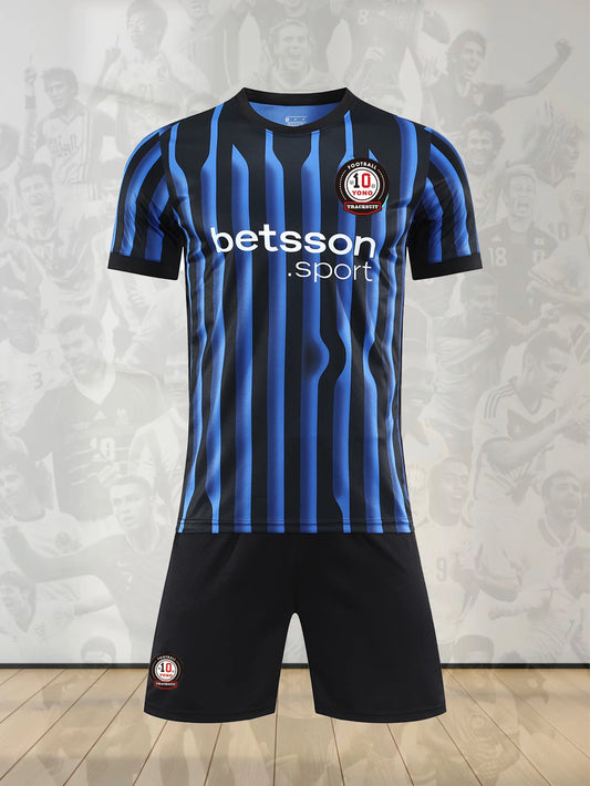 Men's Casual Sports Football Uniform round Neck Top with Fashionable Breathable Shorts Comfortable Football Suit Set