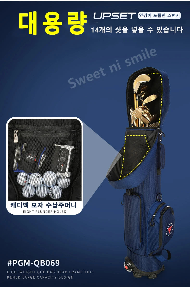 PGM Golf Bag with Wheels Ultra-light Sport Standard Golf Bags Large Capacity Golf Aviation Ball Storage Multifunctional QB069