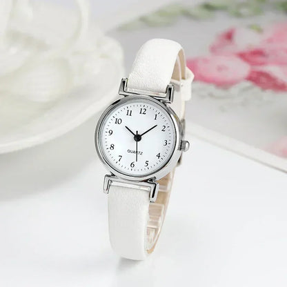 Women’s Fashion Quartz Watch with Small Dial – Elegant Leather Strap Casual Timepiece