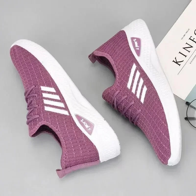 New 2025 Trendy Women's Mesh Low-Top Running Sneakers with Air Mesh for Spring and Summer Women Flat Shoes