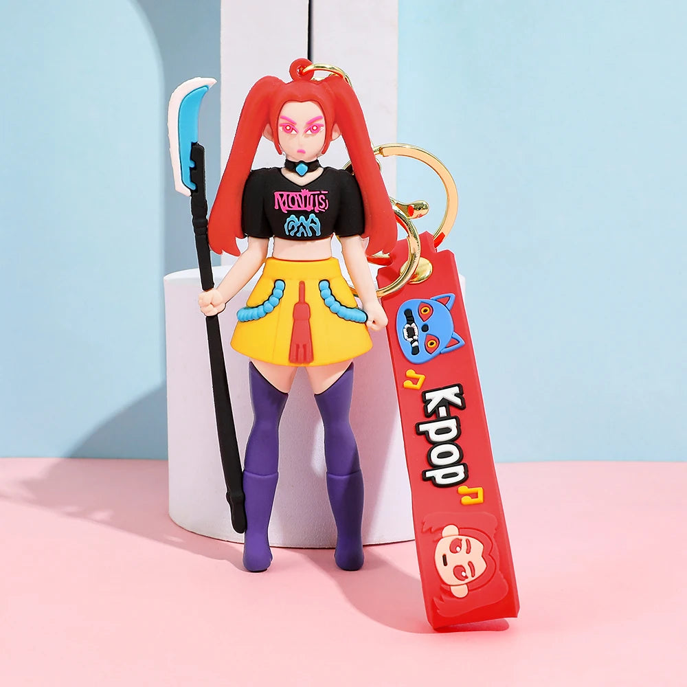 KPOP Demon Hunters Tiger Keychain – Cute PVC Key Ring for Kids & Fans