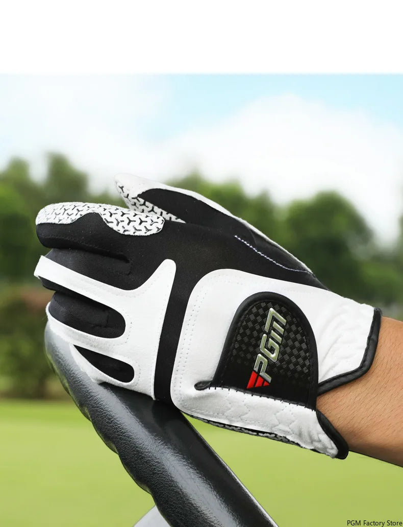 PGM Professional Golf Gloves Microfiber Cloth Fabric Breathable Non-Slip Club Swing Putting Training Glove ST037