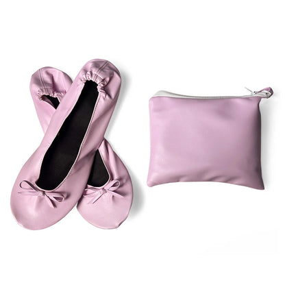 Foldable Women Ballet Flats Roll-Up Slippers With Bag For Travel