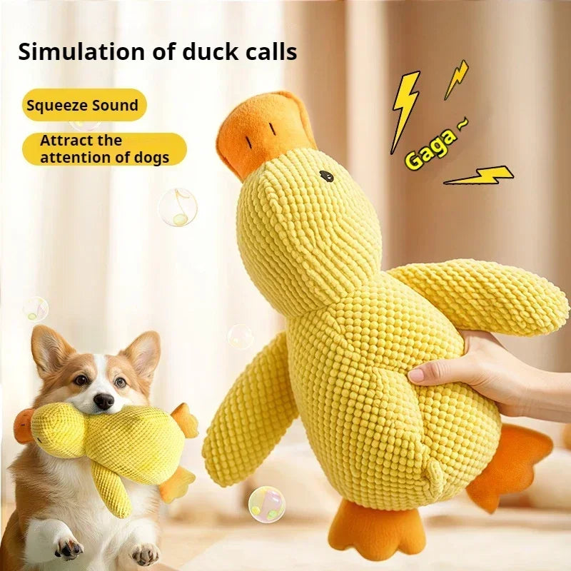 Pet Plush Calming Duck Toy for Dogs – Soft Squeaky Chew Toy for Puppies & Teeth Cleaning