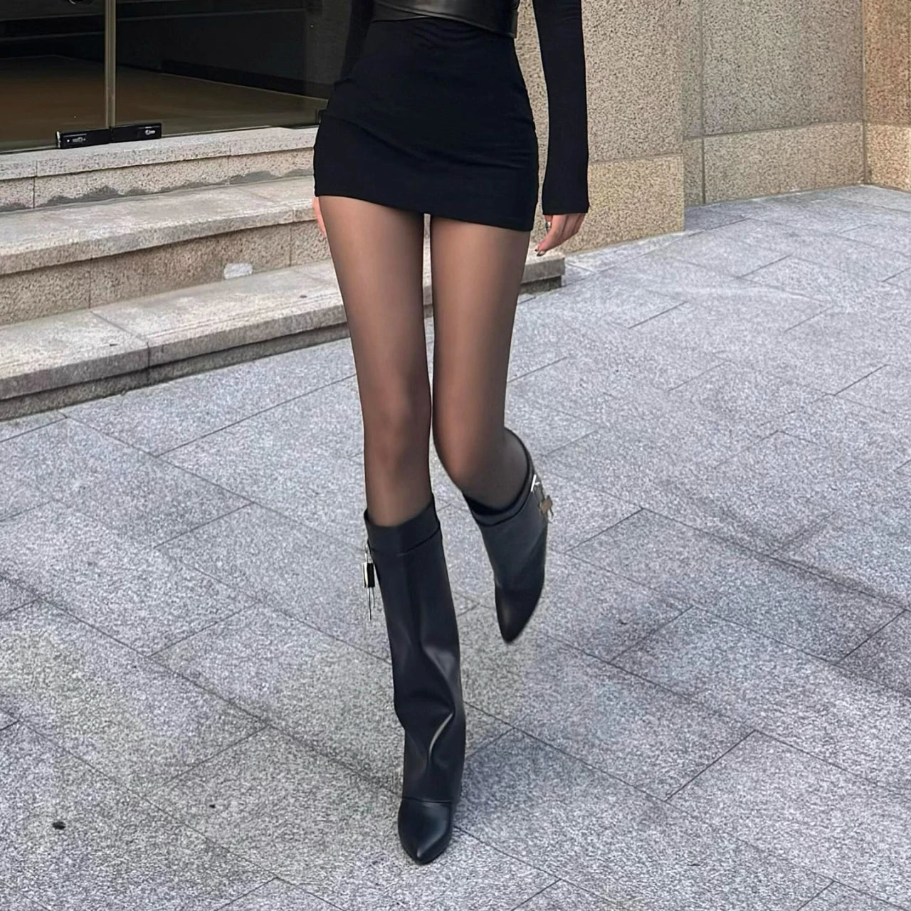 2026Women's Sexy Over-the-Knee Biker Boots Wedge Heels Casual Designer Brand Lined Plush Women's Warm Gothic Over-the-Knee Boots