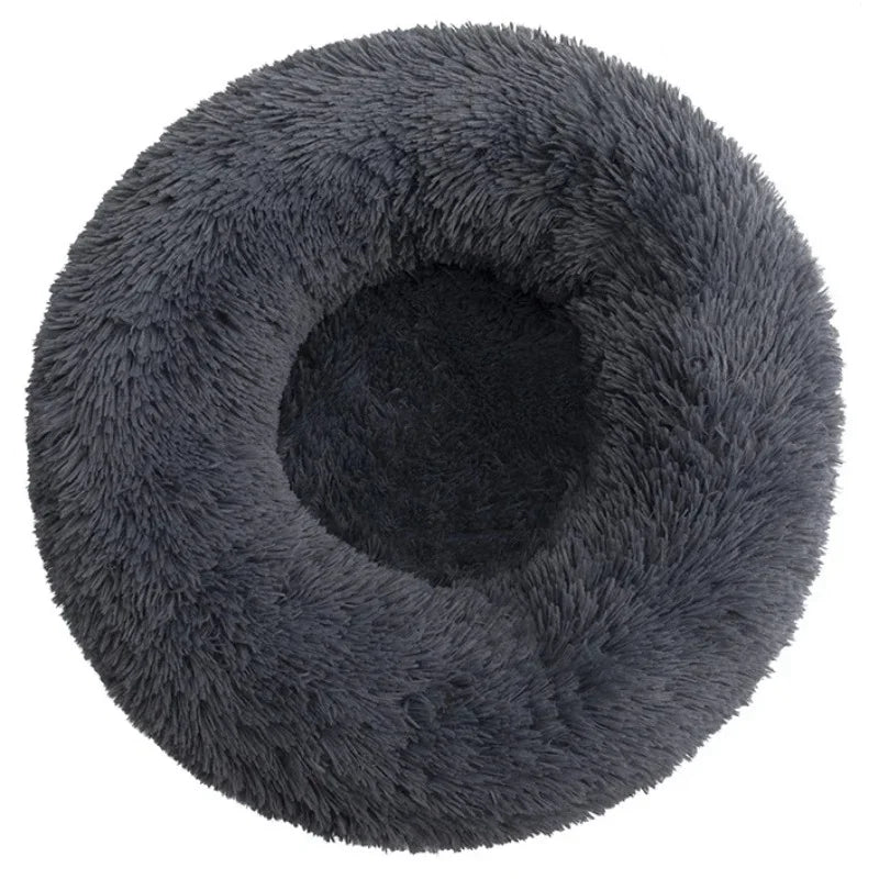 Round Plush Pet Bed – Super Soft Winter Sleeping Bed for Dogs and Cats (40–90cm)