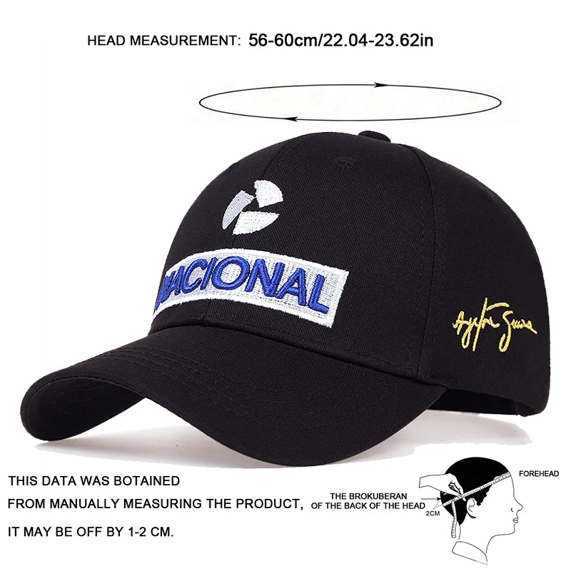 Unisex NACIONAL Letter Embroidery Baseball Caps Spring and Autumn Outdoor Adjustable Casual Hats Sunscreen Hat Sports Golf Cap
