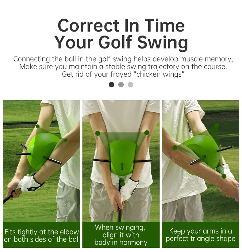 Golf swing arm posture corrector, swing training ball, swing chicken wing corrector, golf chipping accessories