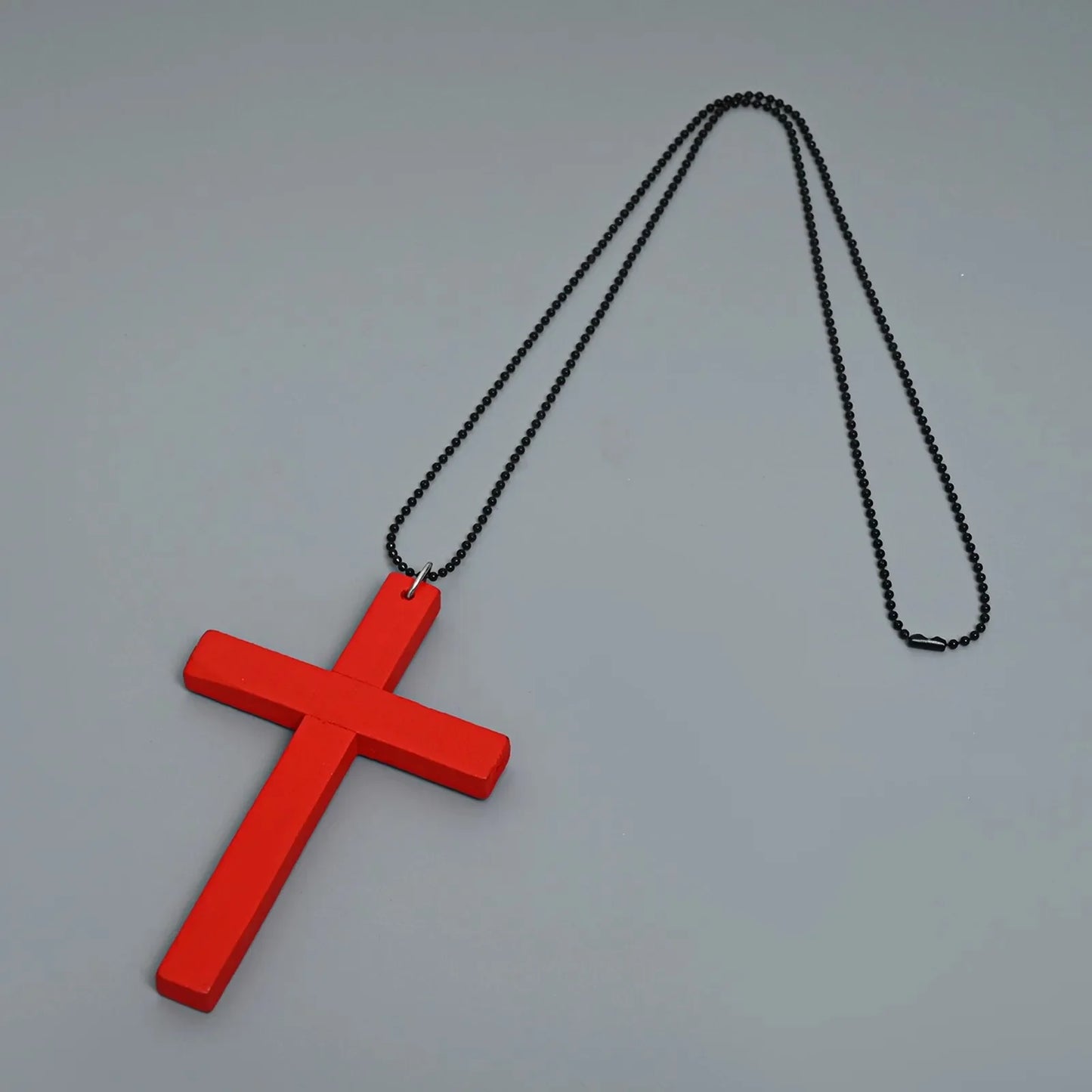 2025 New Cool Punk Gothic Wood Cross Pendant Necklace for Women Men Vintage Black White Hip Hop Y2k Necklace Party Jewelry Gift