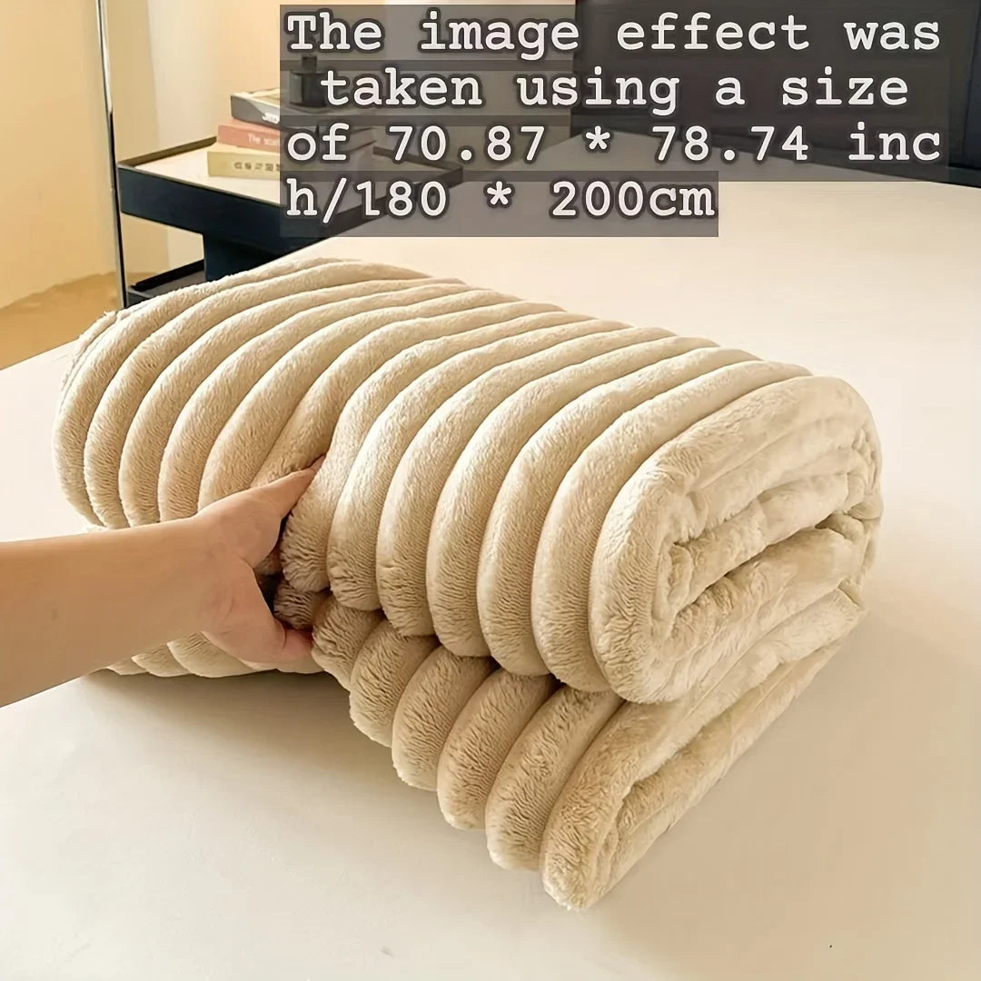 Luxurious Faux Rabbit Fur Throw Blanket – Soft & Cozy for Couch, Bed, Office, Travel, Perfect All-Season Gift