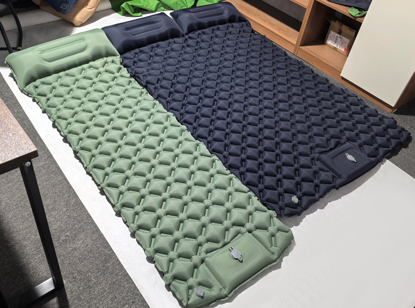 Hot Sale! 2025 Upgrade! Double Air Mattress Camping Blow Up Bed w/Built-in Pump Waterproof Portable Thickened for Outdoor Travel