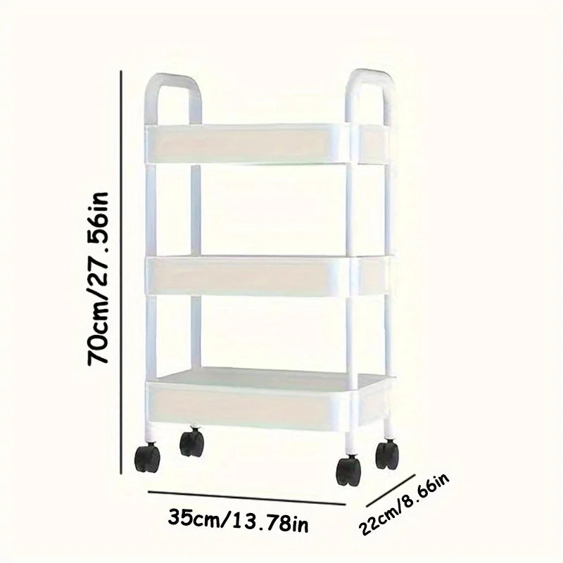 Multi-layer detachable cart storage rack! Creative kitchen shelving unit for living room mobile display cabinet