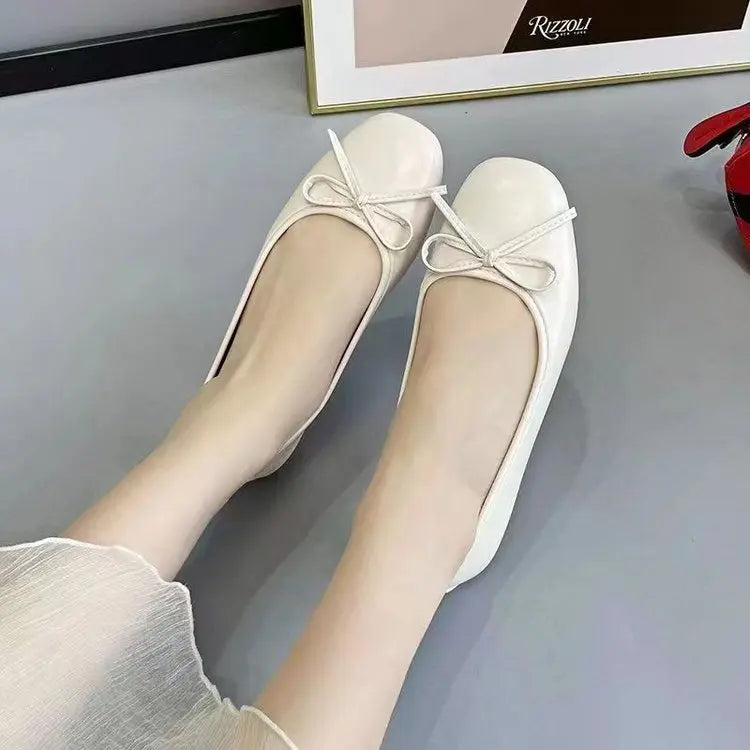 2025 Spring Summer New Arrival Evening Breeze Flats Gentle Bow-Knot  Design Commuter Versatile Single Shoes