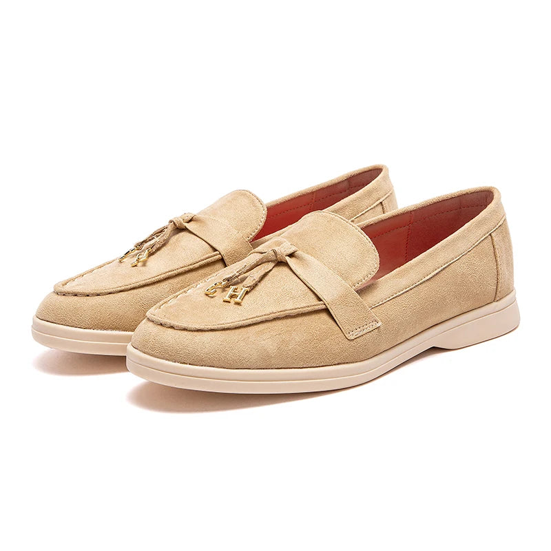 CHCH Women's Flat Shoes Autumn New Anti Velvet Single Shoes Classic Round Head Women's loafers