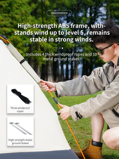 Automatic Opening Camping Tent 3-4 Person, Portable Rainproof