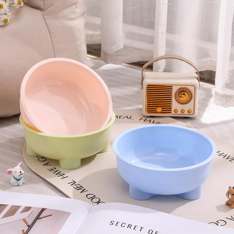 1PC Four-Legged Solid Color Stainless Steel Pet Dog Bowl And Cat Bowl For Indoor And Outdoor Use