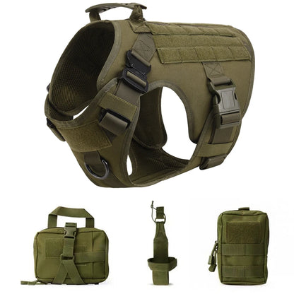 Tactical Military Nylon Dog Harness And Leash Set For All Breeds