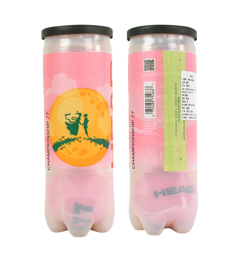 HEAD PINK Tennis Training Balls Macaron colour Beginner Matches Pressurised tennis balls 2pcs High Elasticity Resistant