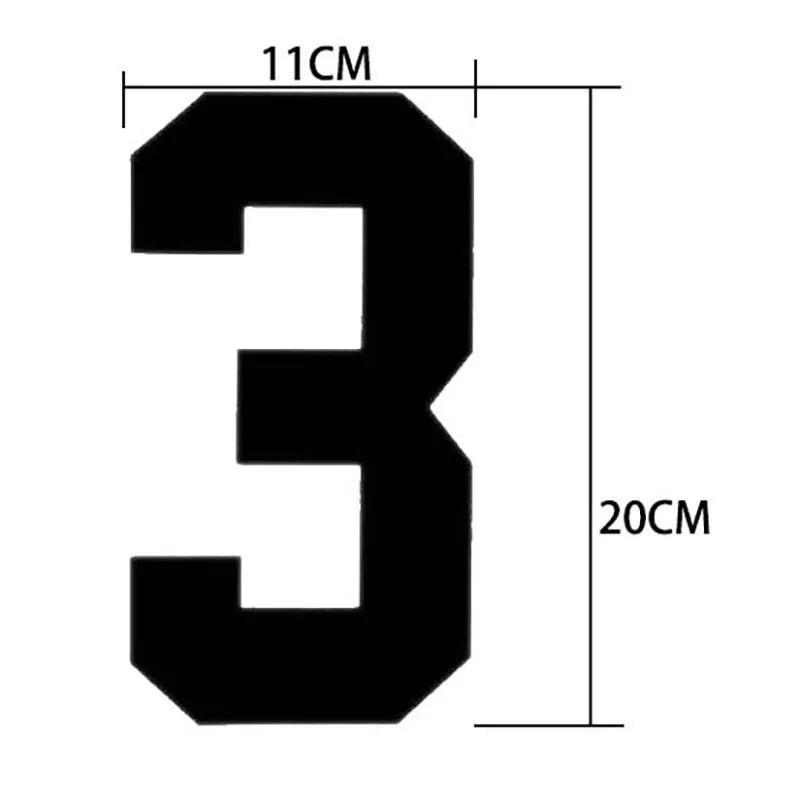 20*11CM/ Big Number Letter Patches Clothes Sticker,0~9 White,Black Digital Number Jersey Badges Heat Transfer Iron on Patches