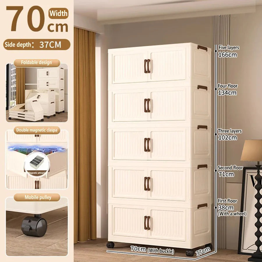 Storage Box, Household Foldable Cabinet, Storage Cabinet for Clothes, Toys, Snacks, Extra-Large Capacity Storage Cabinet, Organizing Box