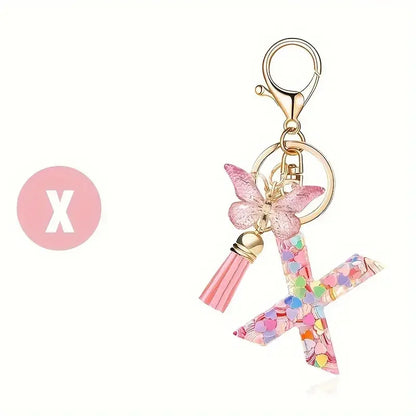 Alphabet Letter Keychain Universal Unisex Car Key Ring Gift