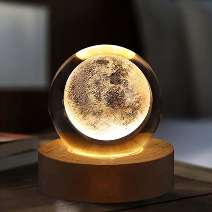 3D Crystal Galaxy Ball USB Night Lamp With Galaxy Projection