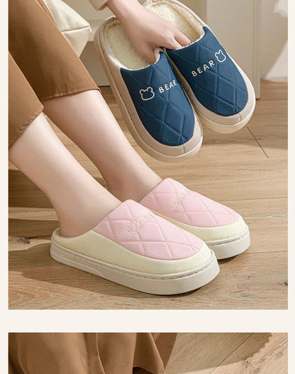 Winter Waterproof Slippers For Men With Plush Insole And Non Slip