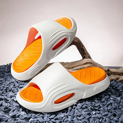 Mens Slippers Anti Slip Thick Sole PU Upper PU Insole