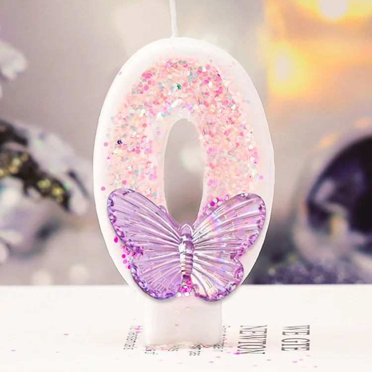 Purple Butterfly Digital Candle for Birthday Cakes