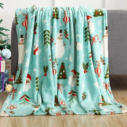 Holiday Snowflake & Gingerbread Blanket – Soft Cozy Christmas Throw