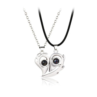 Heart ECG Pendant Necklace Stainless Steel And Zinc Alloy